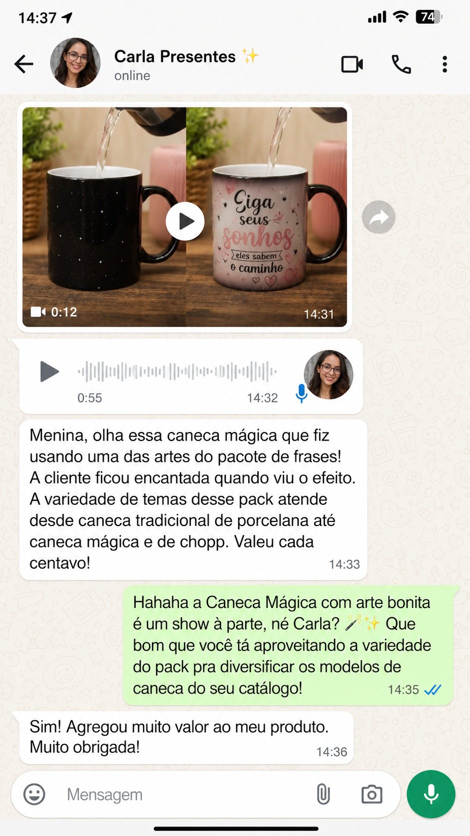 Depoimento de cliente satisfeito 1